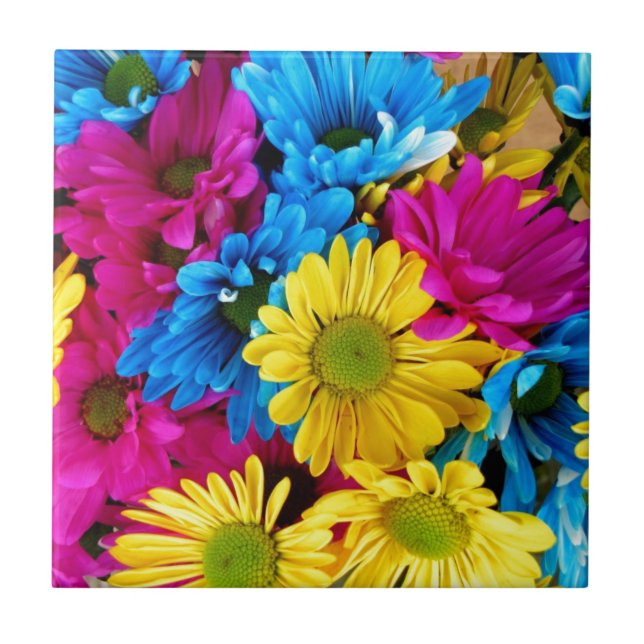 Daisy Flowers Blossoms Love Destiny Shower Party Tile (Front)