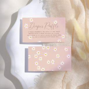 Daisy Flowers Boho Pink Floral Baby Shower Enclosure Card