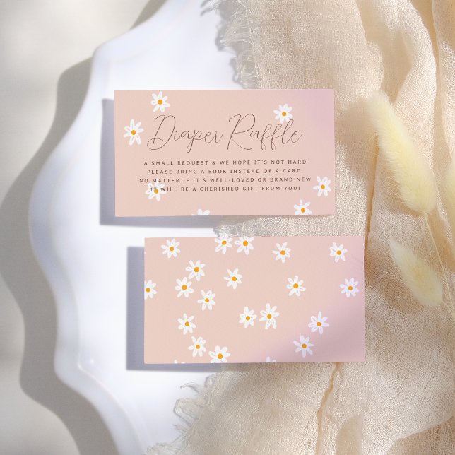 Daisy Flowers Boho Pink Floral Baby Shower Enclosure Card (Creator Uploaded)