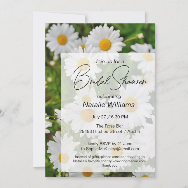 Daisy Flowers Bridal Shower  Invitation (Front)
