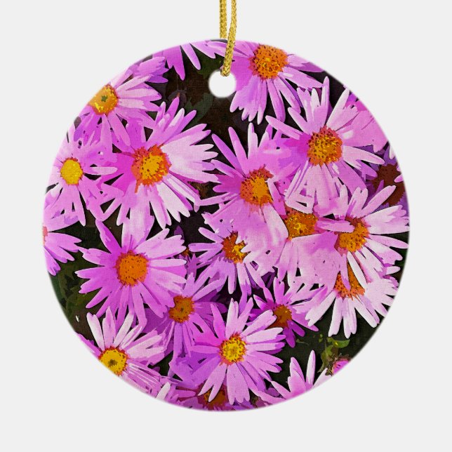 DAISY FLOWERS CERAMIC TREE DECORATION (Front)