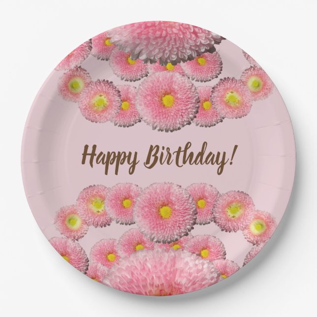 Daisy Flowers  Custom Paper Plates 9 in (Front)