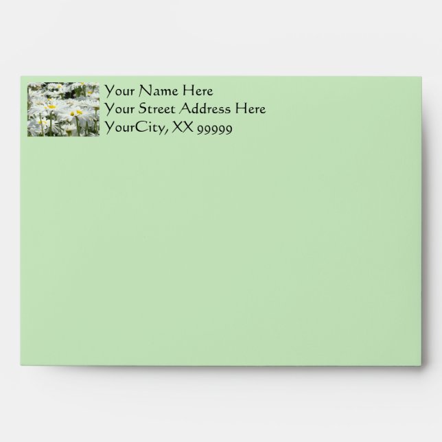 Daisy flowers Envelopes Floral custom unique (Front)