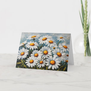 Daisy Flowers Floral Nature Illustration Card