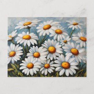 Daisy Flowers Floral Nature Illustration Postcard