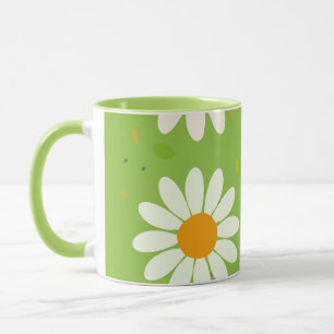 Daisy Flowers Floral Pattern Girly rainbow pastel Mug