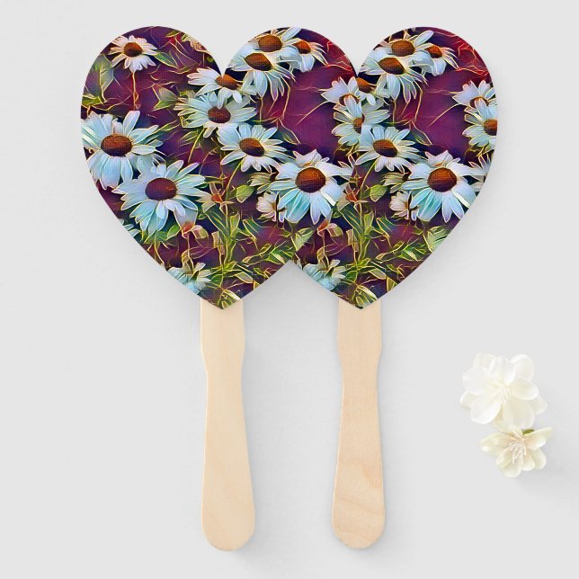 DAISY FLOWERS  HAND FAN (Front and Back)