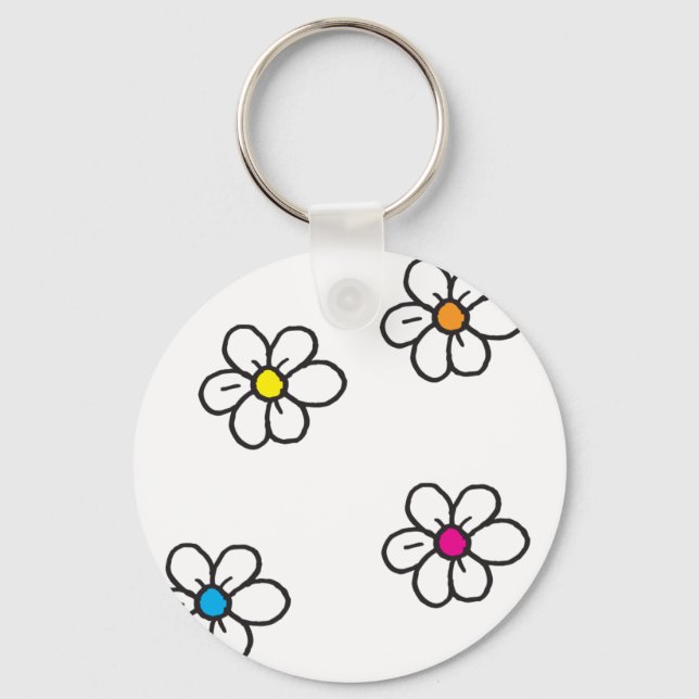 Daisy Flowers Key Ring (Front)