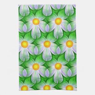 daisy flowers kitchen towel