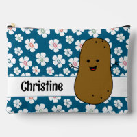 Daisy Flowers Ocean Blue Brown Potato Custom