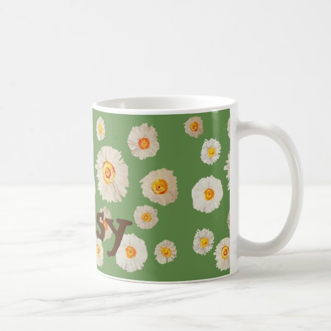 Daisy flowers personalised Mug (Right)