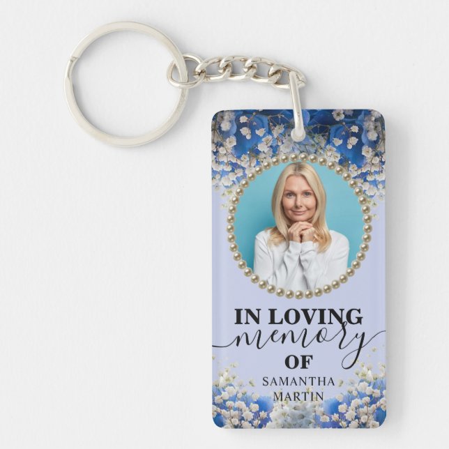 Daisy Flowers Remembrance In Loving Memory  Key Ring (Front)