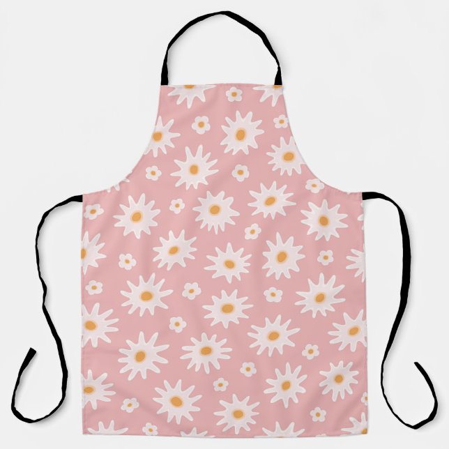 Daisy flowers seamless pattern. Floral backgrounda Apron (Front)