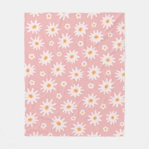 Daisy flowers seamless pattern. Floral backgrounda Fleece Blanket