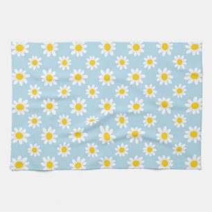 Daisy flowers tea towel
