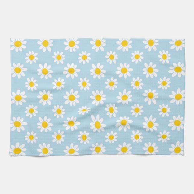 Daisy flowers tea towel (Horizontal)