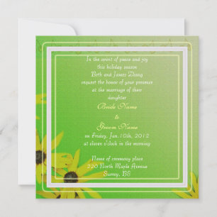 daisy flowers wedding invitation, bride's parents invitation