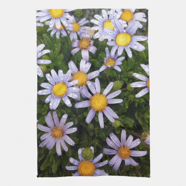 Daisy Flowers, White Yellow Flower, Nature Daisies Tea Towel (Vertical)