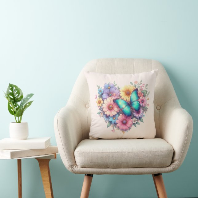 Daisy Flowers with a Beautiful Butterfly Cushion (Chair)