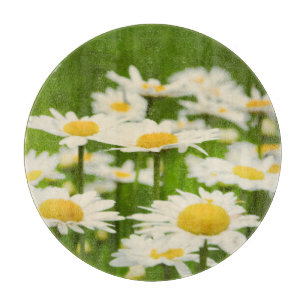 Daisy Flowers Yellow and Green Cutting Board