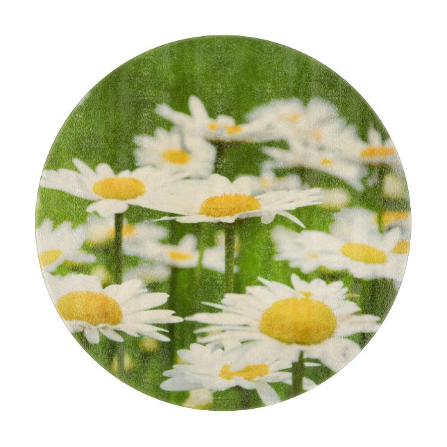 Daisy Flowers Yellow and Green Cutting Board (Front)