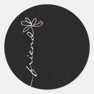 Daisy Friend with lady bugs Classic Round Sticker
