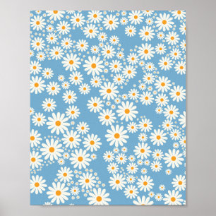 Daisy Garden 02 Blue Poster