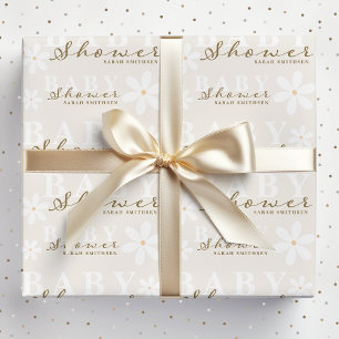 Daisy Garden Baby Shower Gender Neutral Wrapping Paper