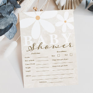Daisy Garden Baby Shower Neutral Predictions Cards