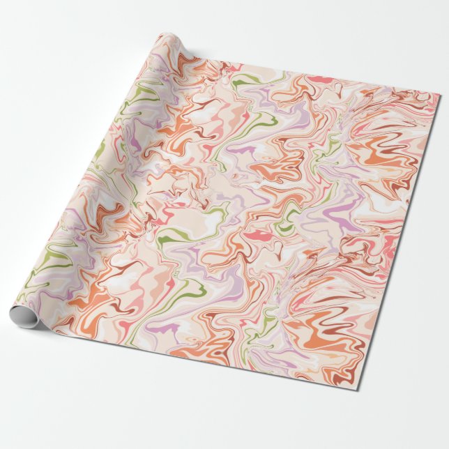 Daisy Garden Marble Wrapping Paper (Unrolled)