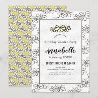 Daisy Garden Party White Birthday Invitation