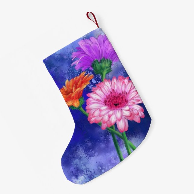 Daisy Gerbera Christmas Stocking (Back (Hanging))