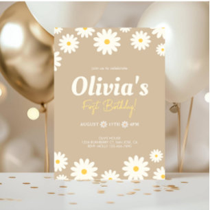  Daisy Girl birthday party Invitation