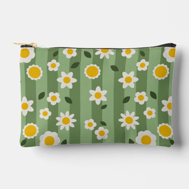 Daisy Green - Floral Accessories Pouch (Front)