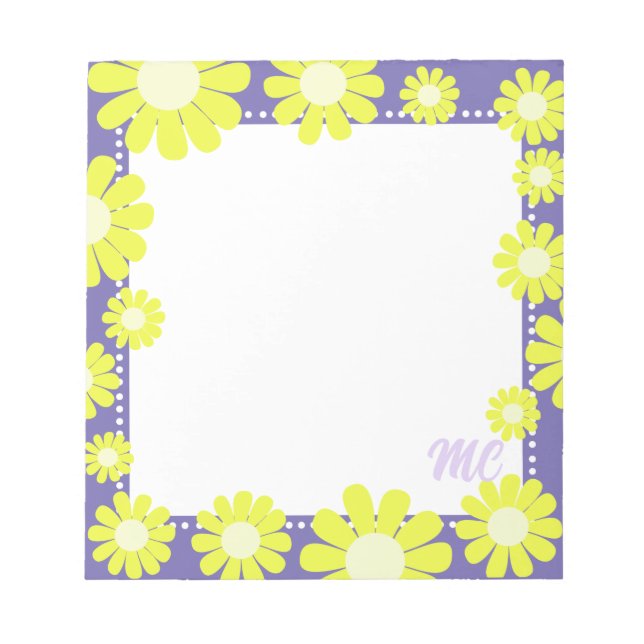 Daisy Green Lilac Notepad (Front)
