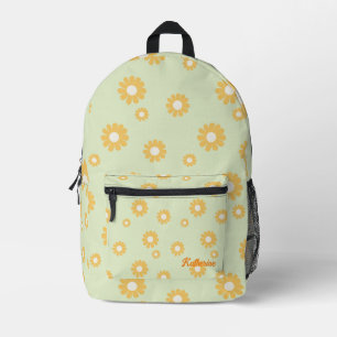Daisy Green Printed Backpack