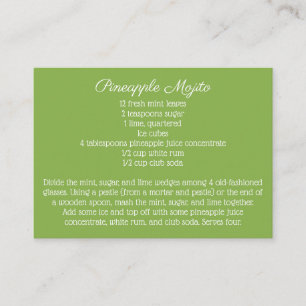 Daisy Green Wedding Signature Drink Recipe Enclosure Card