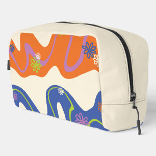 Daisy Groove Blue, Orange, Purple, Green, & Cream Dopp Kit