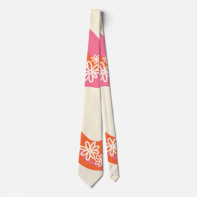 Daisy Groove - Pink, Orange and Cream  Tie (Front)