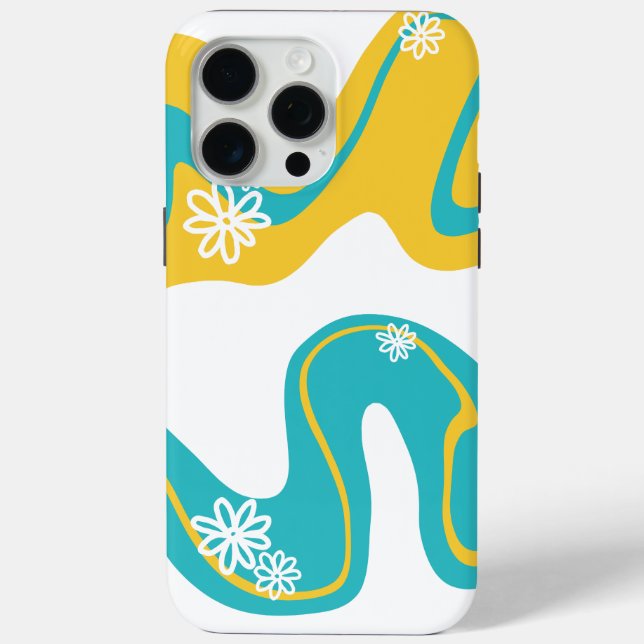 Daisy Groove - Turquoise and Yellow Case-Mate iPhone Case (Back)