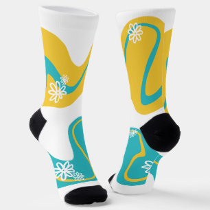 Daisy Groove - Turquoise and Yellow Socks