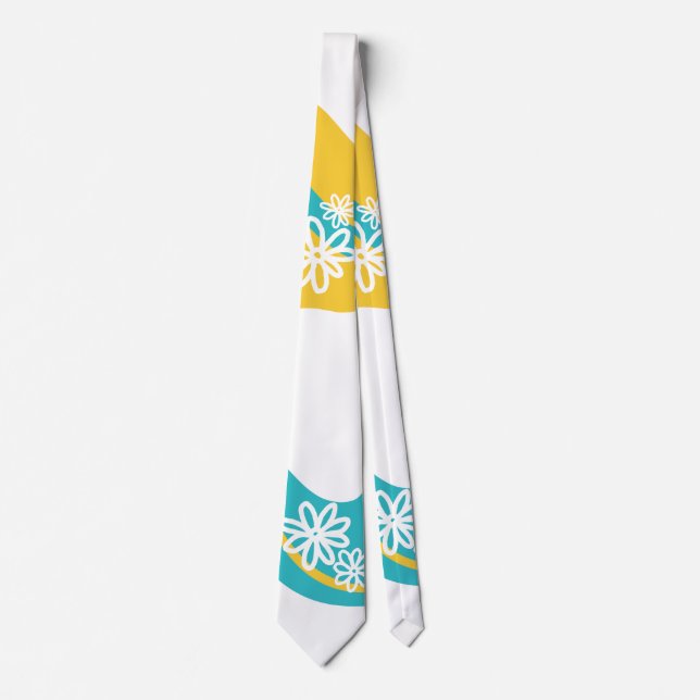 Daisy Groove - Turquoise and Yellow Tie (Front)