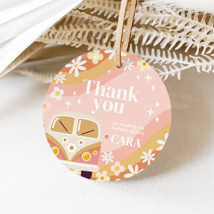 Daisy Groovy One Birthday Party Round Favour Tags