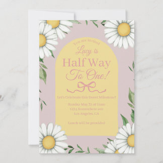 Daisy Half Way to One Invitation