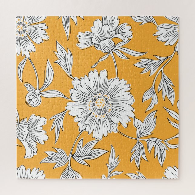 Daisy Heads: Summer Floral Line. Jigsaw Puzzle (Vertical)