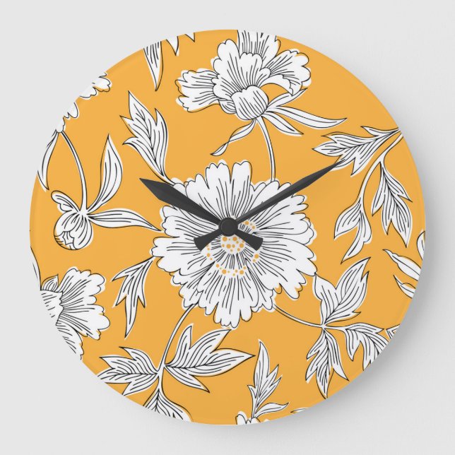 Daisy Heads: Summer Floral Line. Large Clock (Front)