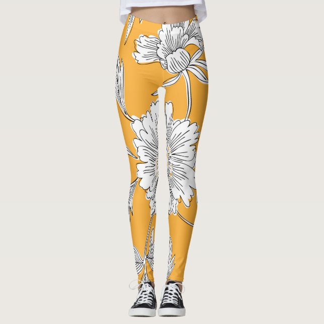 Daisy Heads: Summer Floral Line. Leggings (Front)