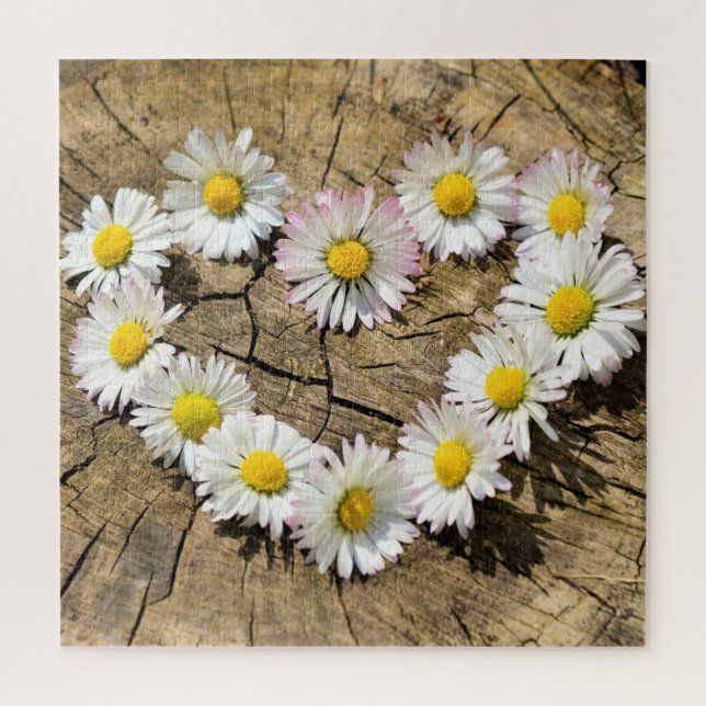 Daisy Heart Jigsaw Puzzle - Love - Customisable (Vertical)