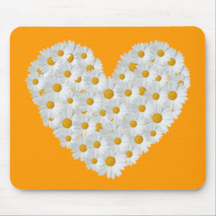 Daisy Heart Mouse Pad
