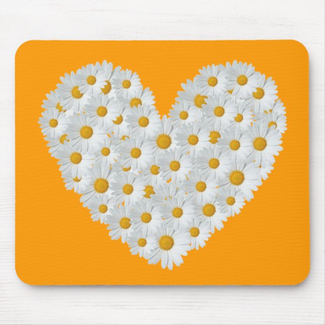 Daisy Heart Mouse Pad (Front)